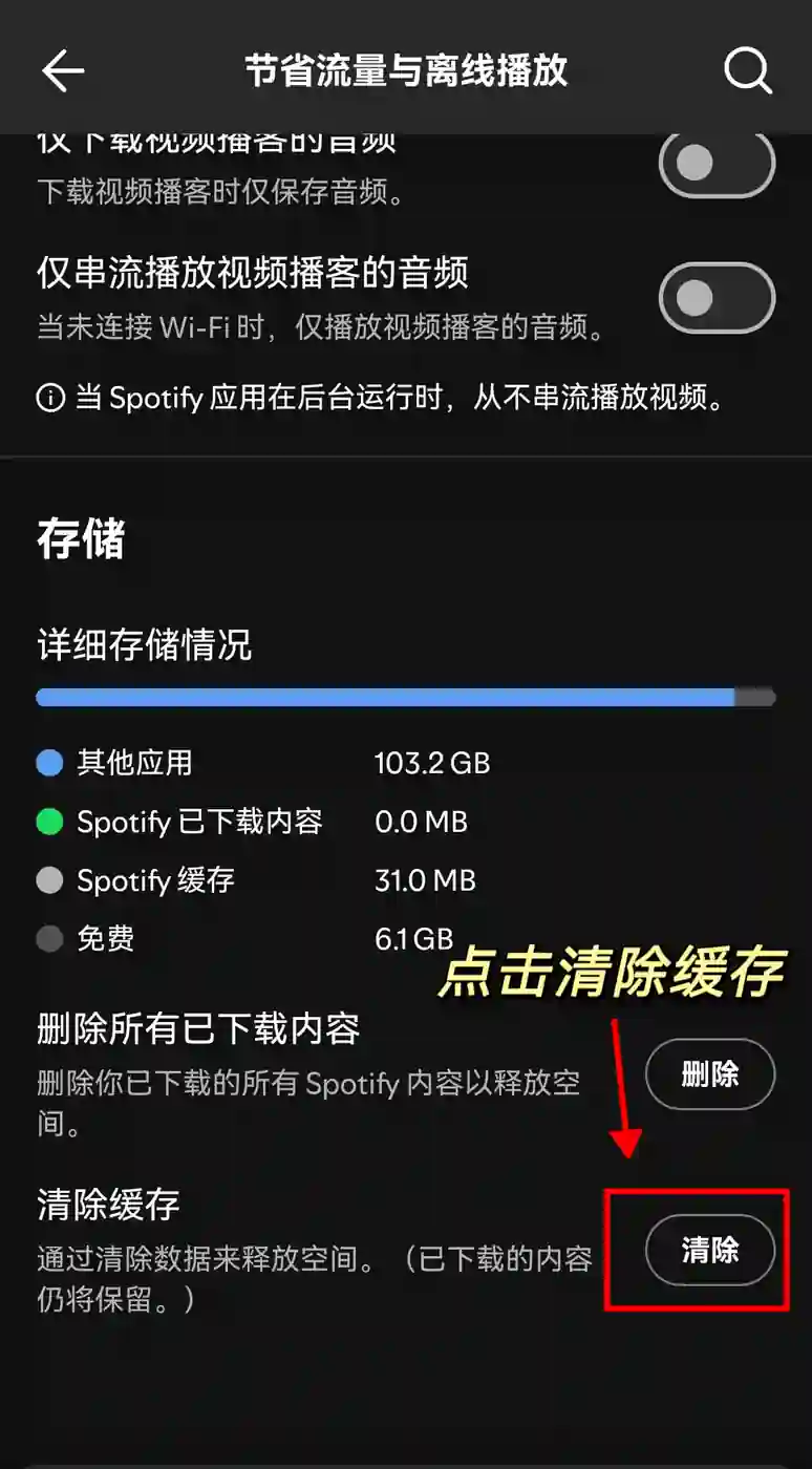 Spotify 清理缓存 3